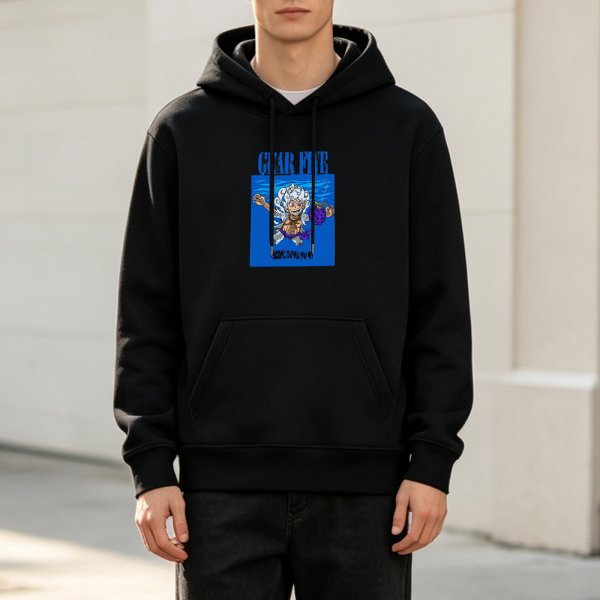 Black hoodie with Gear Five Luffy graphic print