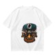 Oversized Army Green T-Shirt With Funny Tech Campfire Graphic
