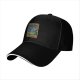 Black baseball cap with Time and Space Meltdown psychedelic TARDIS graphic