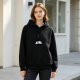 Black Hoodie With Open Book Graphic Print