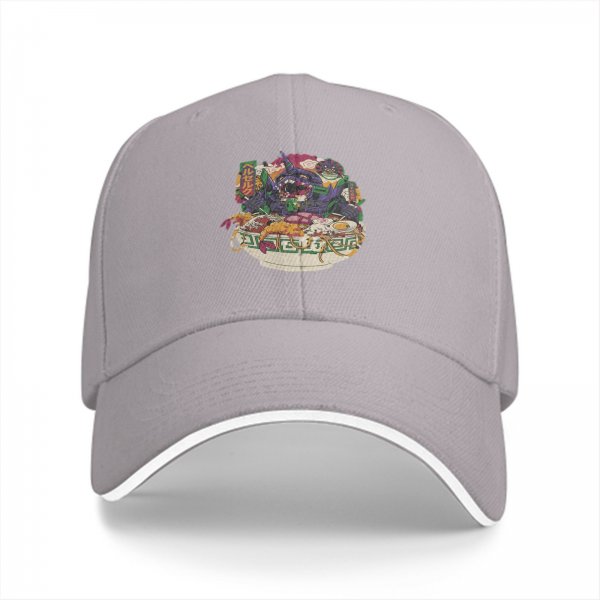 Black Baseball Cap With Monster Ramen Bowl Graphic