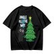 Olive Christmas Cat T-Shirt with Jingle All The Way Print