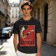 Olive t-shirt with vintage Dimitrescu red wine graphic print