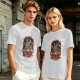 Olive t-shirt with devil call center graphic and 'Your Soul Is Very Important To Us' text