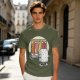 Olive T-Shirt With Funny Sushi Laundry Rack Graphic