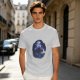 Olive T-Shirt With Night Sky Wolf Howling At Moon Graphic
