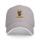 Black baseball cap with 'The Cat You Get The Stab' graphic print