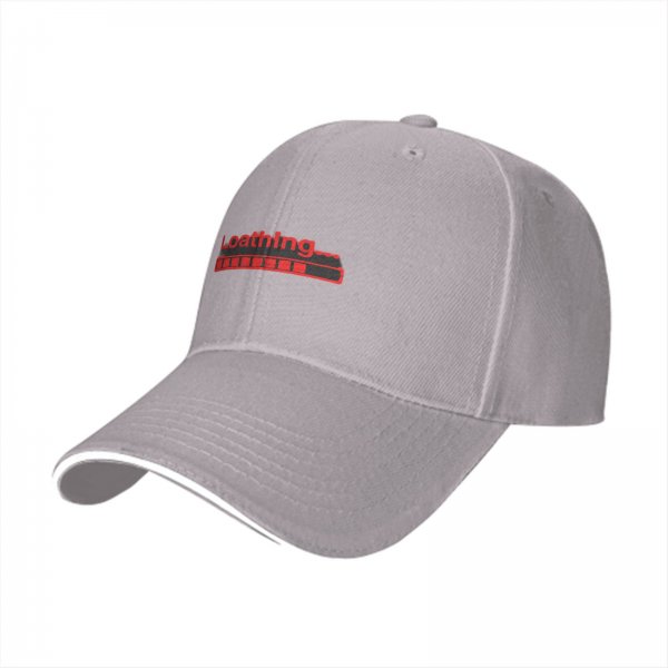Black baseball cap with red 'Loathing...' loading bar graphic