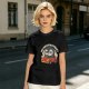 Olive T-Shirt With Cartoon Penguin Driving Car 'My Destination?' Print