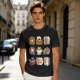 Olive T-Shirt With Cute Breakfast Cat Graphic Print