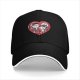 Black baseball cap with Frankenstein and bride heart graphic