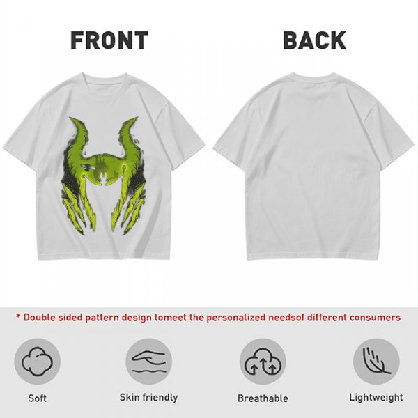 Olive Green T-Shirt With Monster Horned Claw Graphic Print