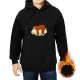 Black Hoodie with Sleeping Sloth on Cloud Graphic