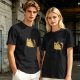 Olive Green T-Shirt With Grumpy Orange Tabby Cat Graphic
