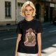 Olive T-shirt with parody monster anime graphic print