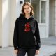 Black hoodie with little devil fire graphic print