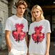 Olive Anime Graphic T-Shirt With Spiky Red Haired Character Art