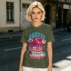 Olive T-shirt with Cherry Surf Cupcake Beach Graphic Print
