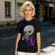 Olive T-Shirt With Grumpy Vampire Holding Coffee Mug Print
