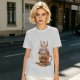 Olive t-shirt with cute Baphomet coffee magic print
