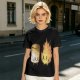 Olive T-Shirt With Cute Roasted Marshmallow And Fire Graphic