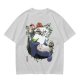 Olive green t-shirt with My Neighbor Totoro forest scene print