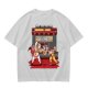 Olive T-shirt with Fast Food Themed Street Fighter Style Fight Artwork