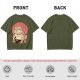 Olive Green T-Shirt With Bulldog Frog Hybrid Graphic Print