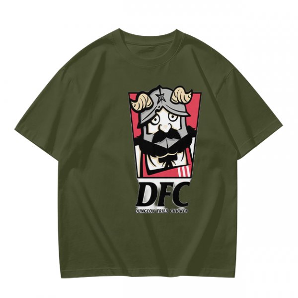 Olive T-Shirt with DFC Viking Graphic Print