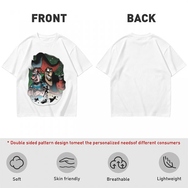 Olive T-Shirt Featuring Captain Hook and Mr. Smee from Peter Pan