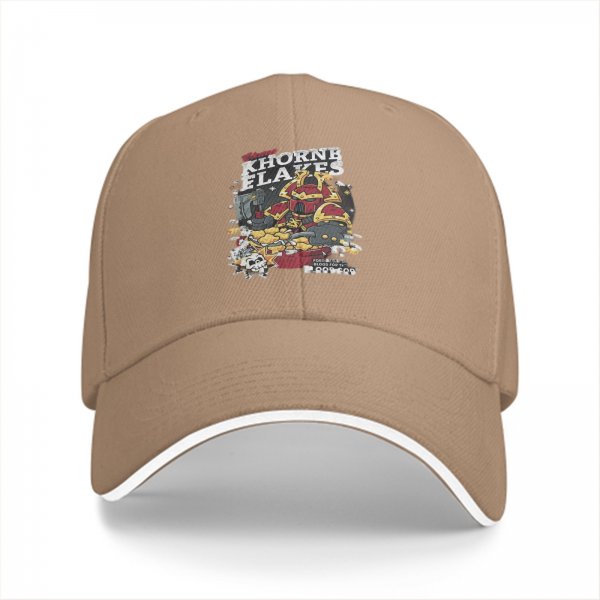 Black baseball cap with Khorne Flakes fantasy warrior print