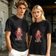 Olive Graphic T-Shirt With Fiery Donut Anime Character Print