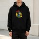 Black hoodie with Plague Ducktor graphic print