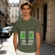 Olive T-shirt with pixel art retro computer characters print