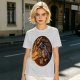 Olive T-Shirt With Dragon And Warrior Fantasy Art Print