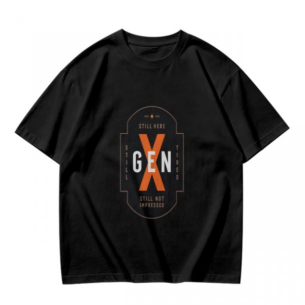 Olive Gen X Graphic T-Shirt With 'Still Here Still Not Impressed' Print