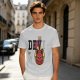 Olive T-Shirt with Red Devil Cat Graphic and The Dev Print