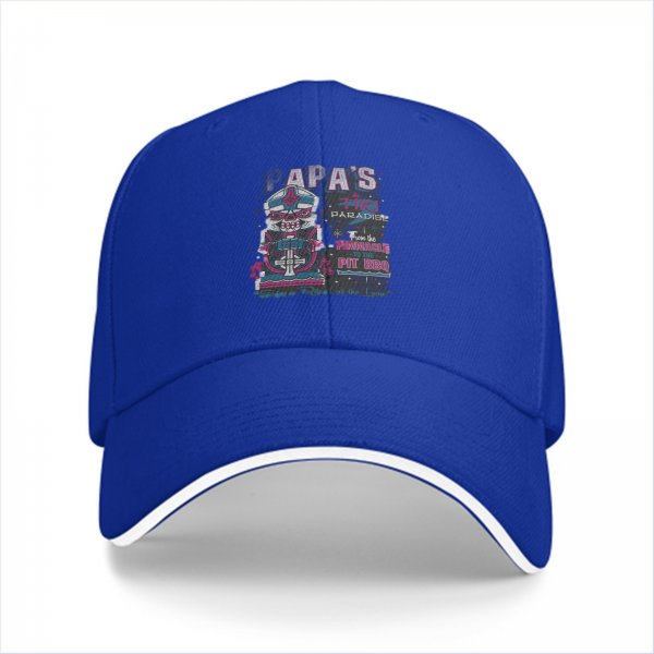 Black baseball cap with Papa's Pit BBQ graphic design