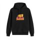 Black hoodie with sleeping duck graphic and 'Until My Problems Disappear' text