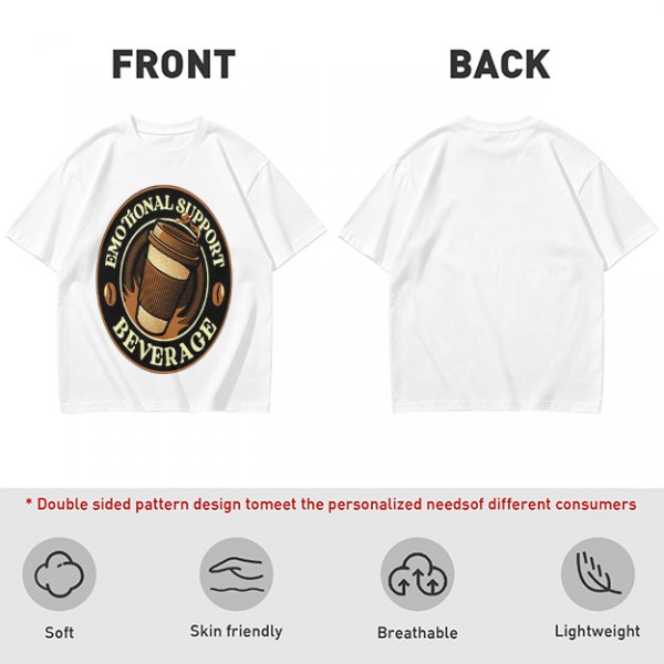 Emotional Support Beverage Coffee Lover Graphic T-Shirt