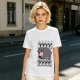 Olive t-shirt with screaming baby hippo and repeated A text
