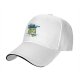 Black baseball cap with 'I think I think too much' anxious frog graphic