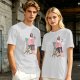 Olive T-Shirt With Relaxed Bearded Man Holding Skull Cup Print