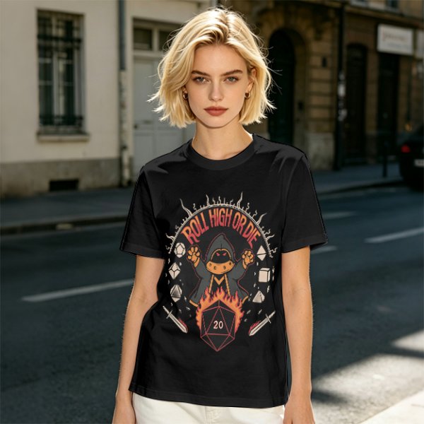 Roll High Or Die DnD Themed Graphic T-Shirt