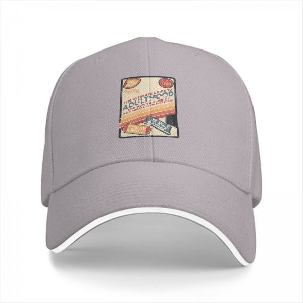 Black Baseball Cap With Retro Adulthood Guide Print