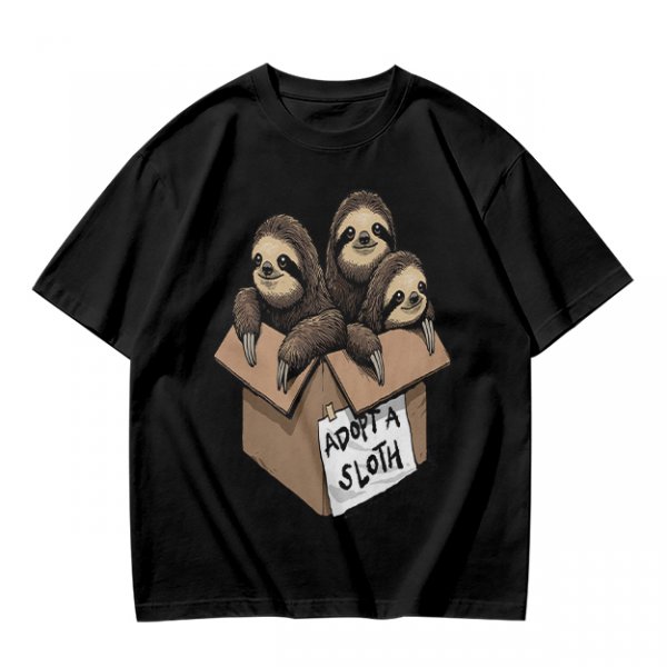 Adopt a Sloth T-Shirt with Three Cute Sloths in a Box