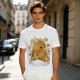 Olive T-Shirt With Cute Gingerbread Unicorn And Christmas Candy Print