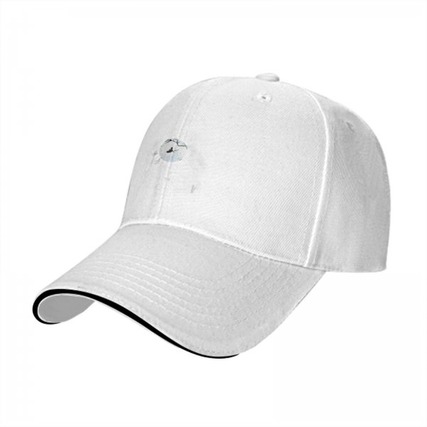 Black Baseball Cap With Small Canoe Graphic On Front