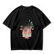 Olive graphic t-shirt with funny cat and 'keeps the a-sad away' text