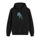 Black Hoodie With Watercolor Raven Graphic Print